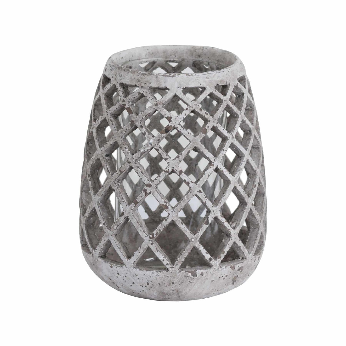 Large Conical Ceramic Lattice Hurricane Lantern image 0