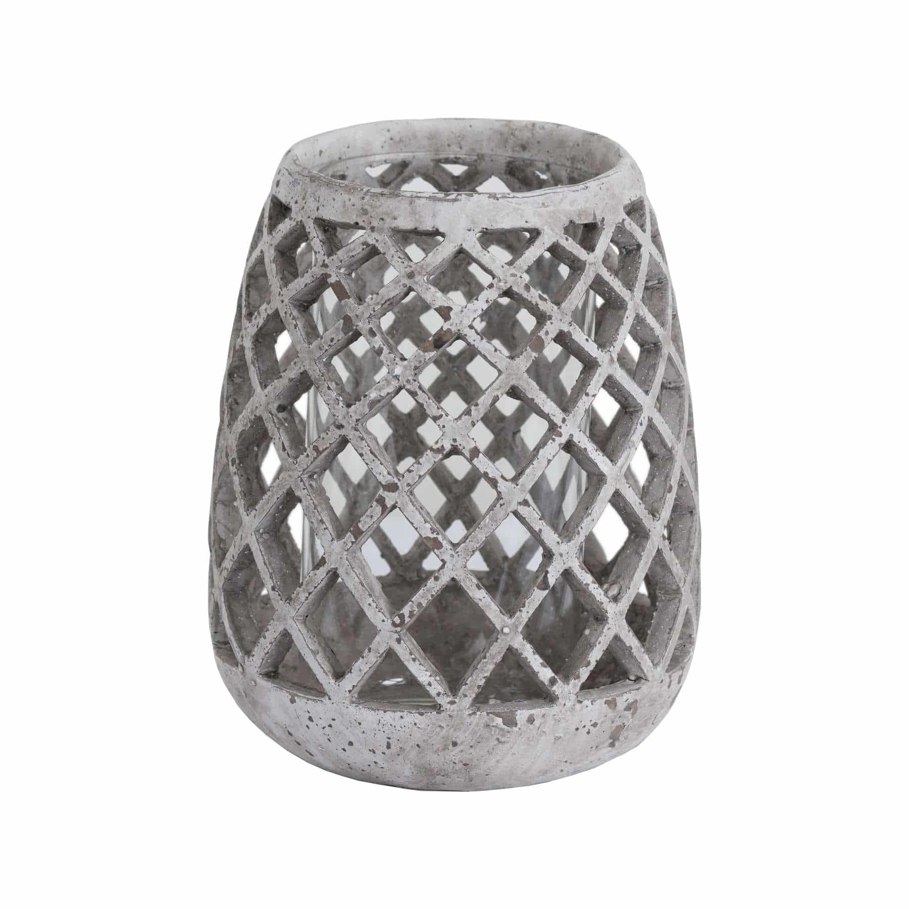 Large Conical Ceramic Lattice Hurricane Lantern image 0