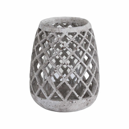 Large Conical Ceramic Lattice Hurricane Lantern image 0
