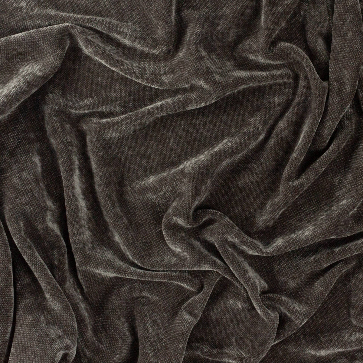 Heavy Chenille Velvet Throw Charcoal