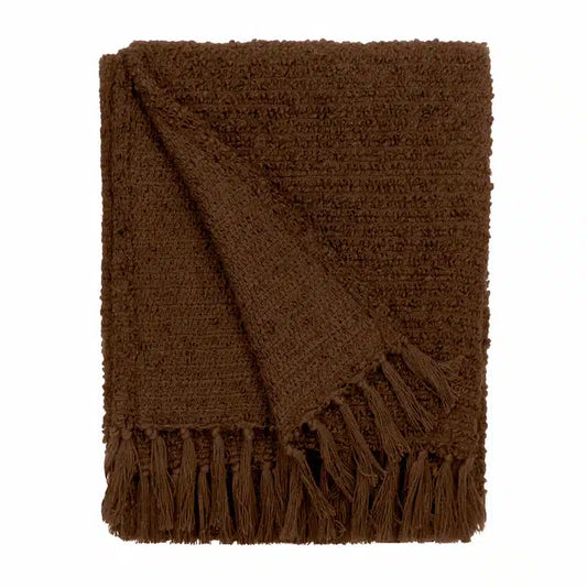 Candar Textured Boucle Throw Cocoa image 0