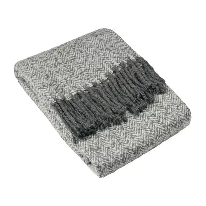 Weaver Herringbone Throw Grey image 0