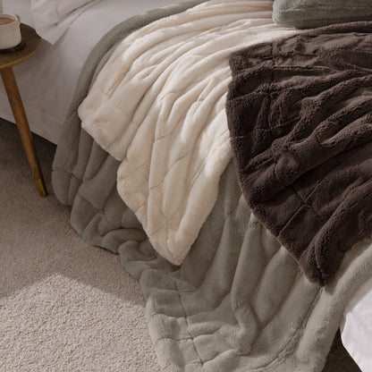 Empress Faux Fur Throw Taupe