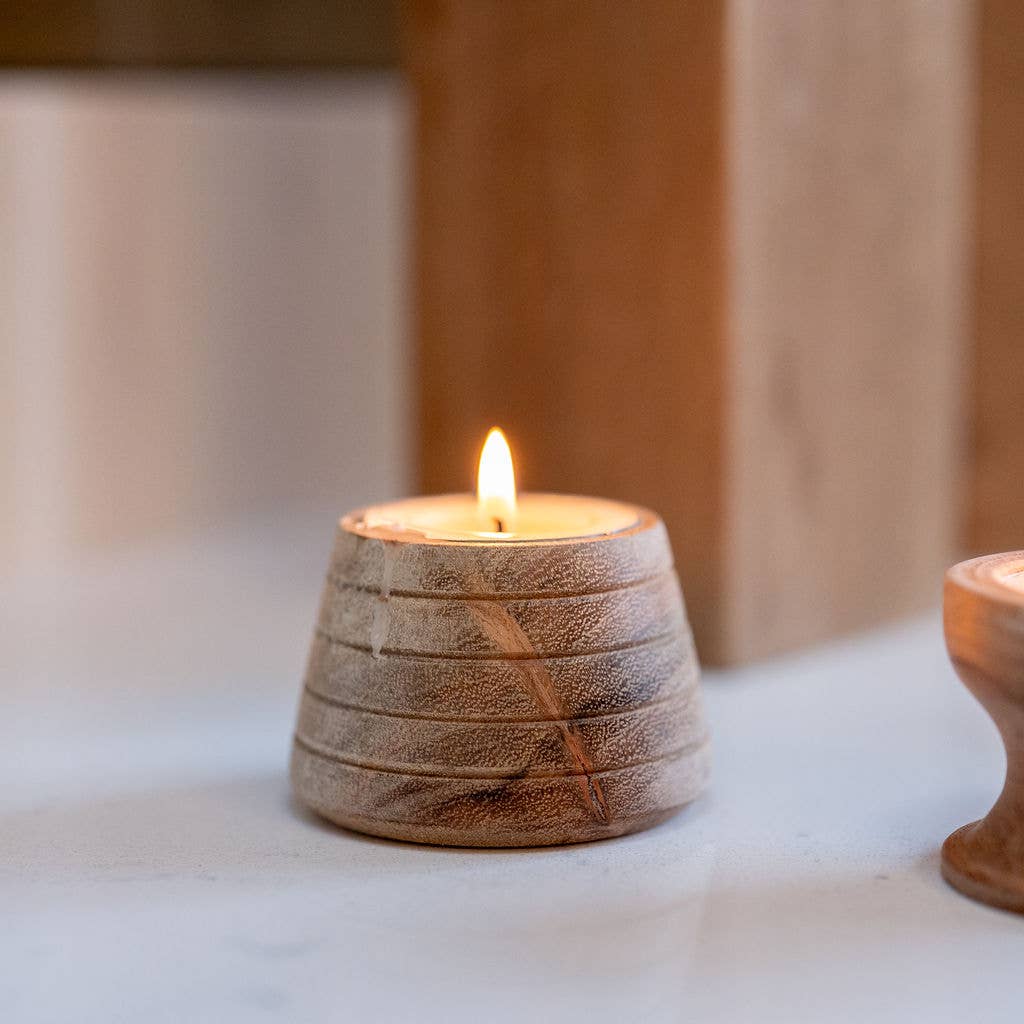 Tulle, Small Wooden Tea Light Holder