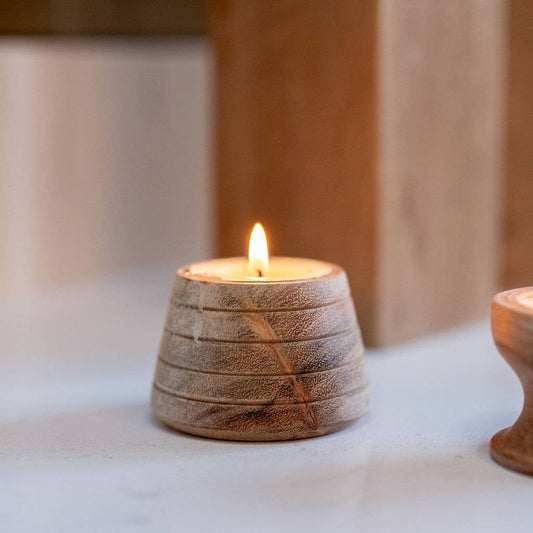 Tulle, Small Wooden Tea Light Holder