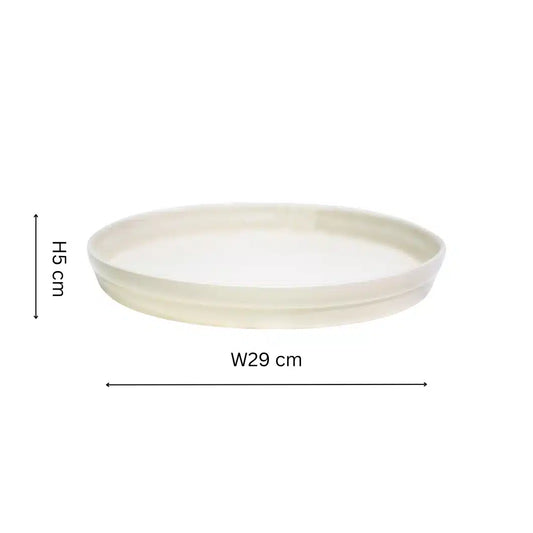 Bowen Ceramic Candle Plate 29cm - Linen image 0