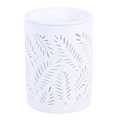 White Leafy Fern Cut Out Oil Burner and Wax Warmer