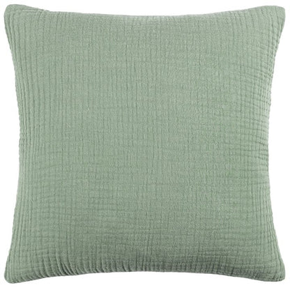 Lark Muslin Crinkle Cotton Cushion Eucalyptus image 0