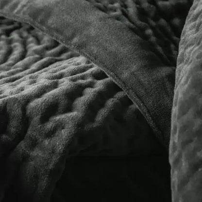 Haze Velvet Quilted Throw Steel image 1