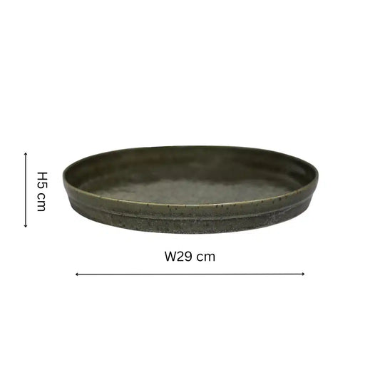 Bowen Ceramic Candle Plate 29cm - Moss image 0