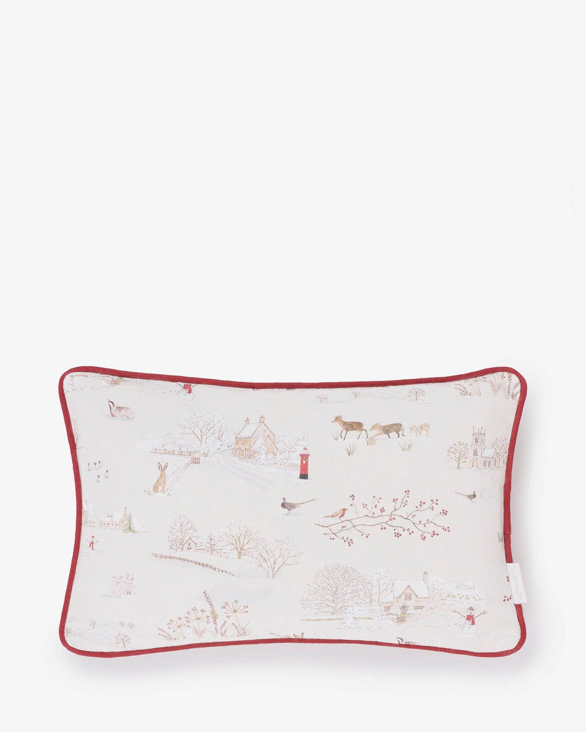 Snowy Village Rectangular Cushion - Small