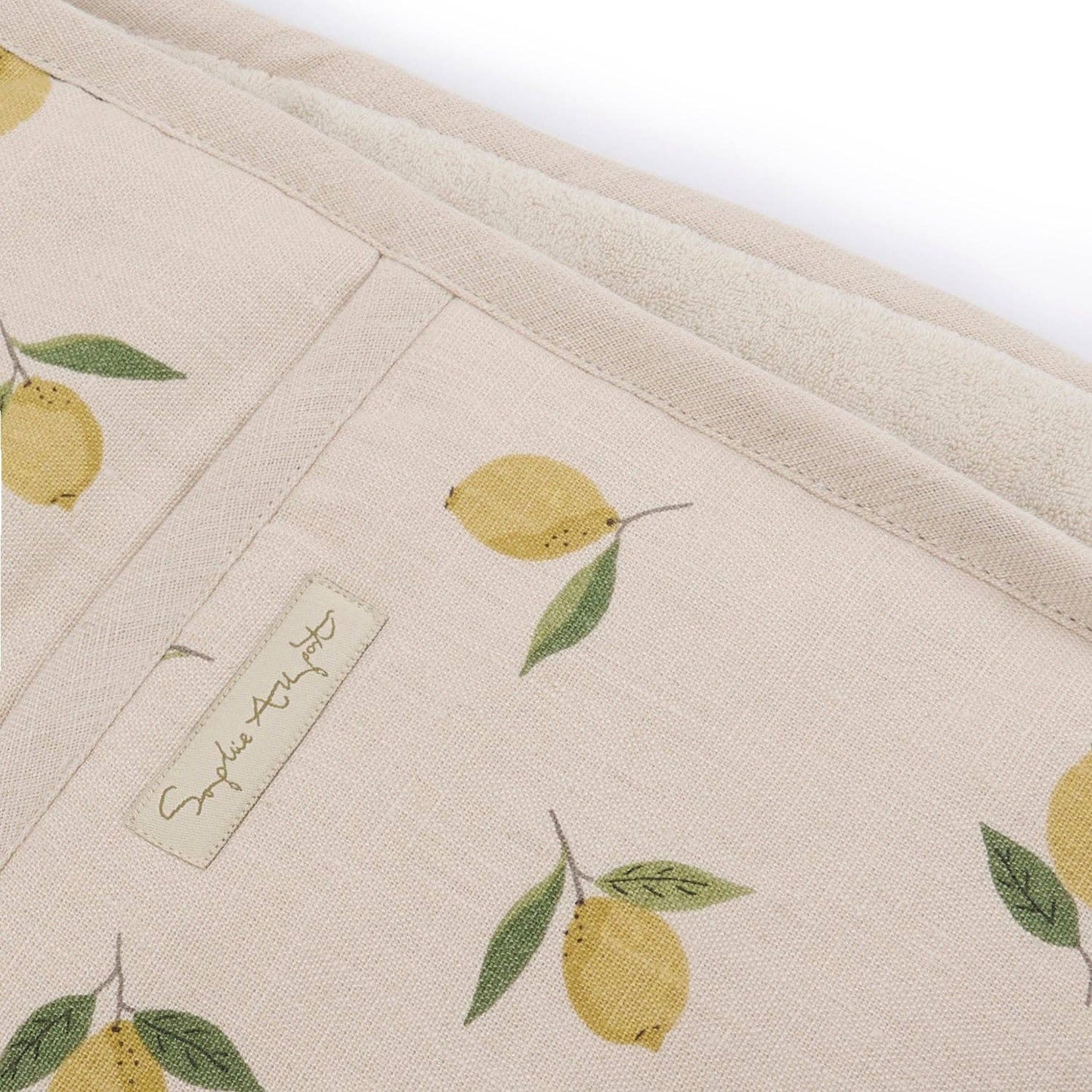 Lemons Linen Double Oven Glove