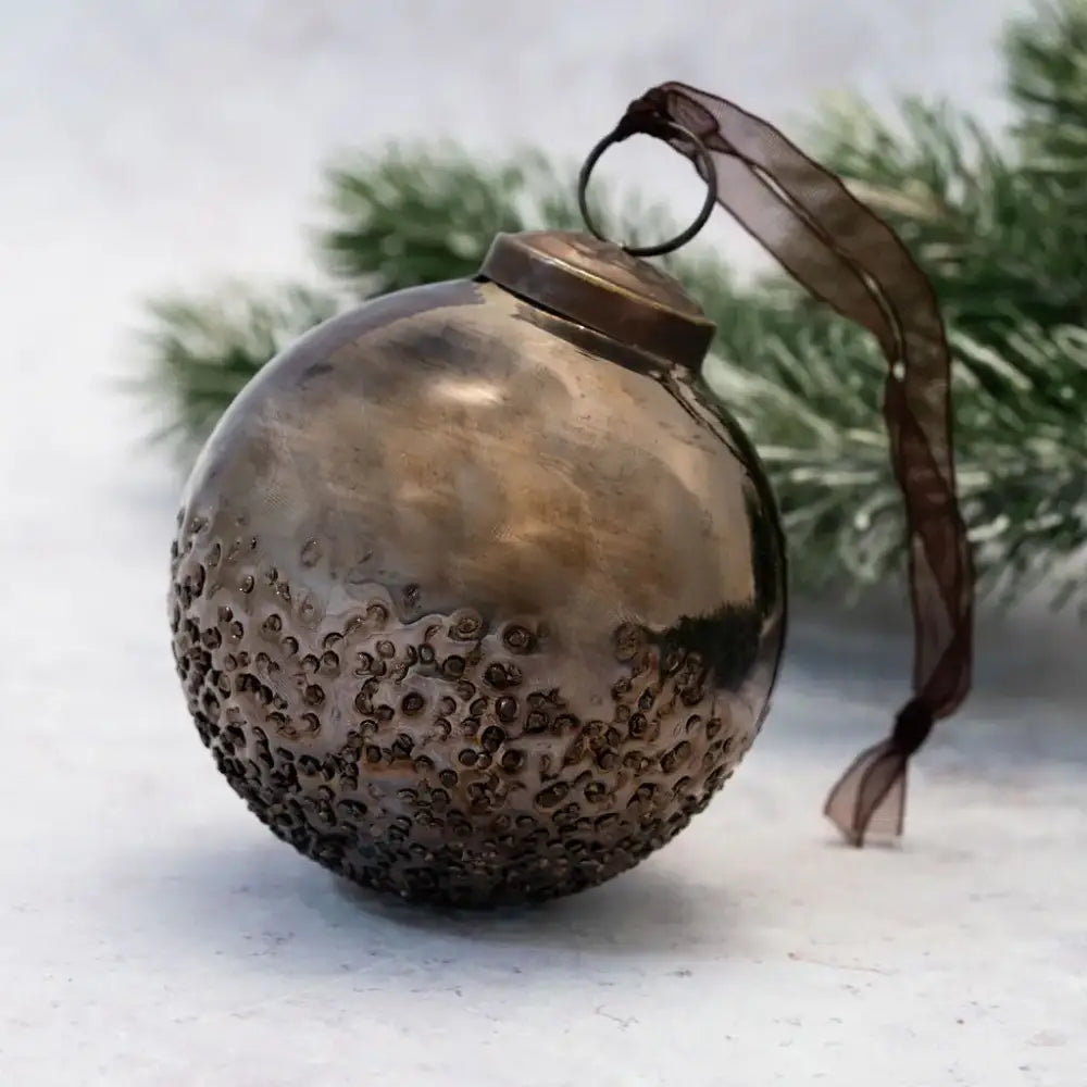 3’’ Steel Moitie Glass Hanging Bauble