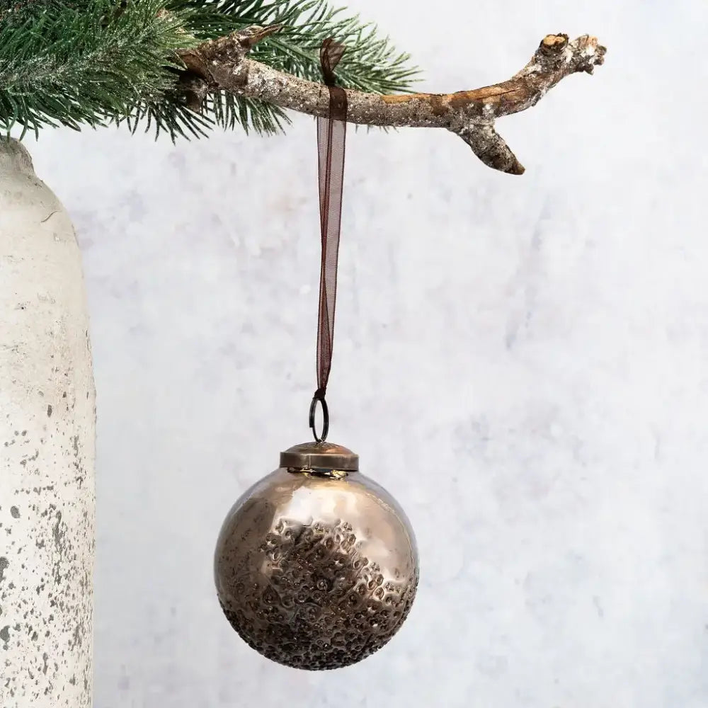 3’’ Steel Moitie Glass Hanging Bauble