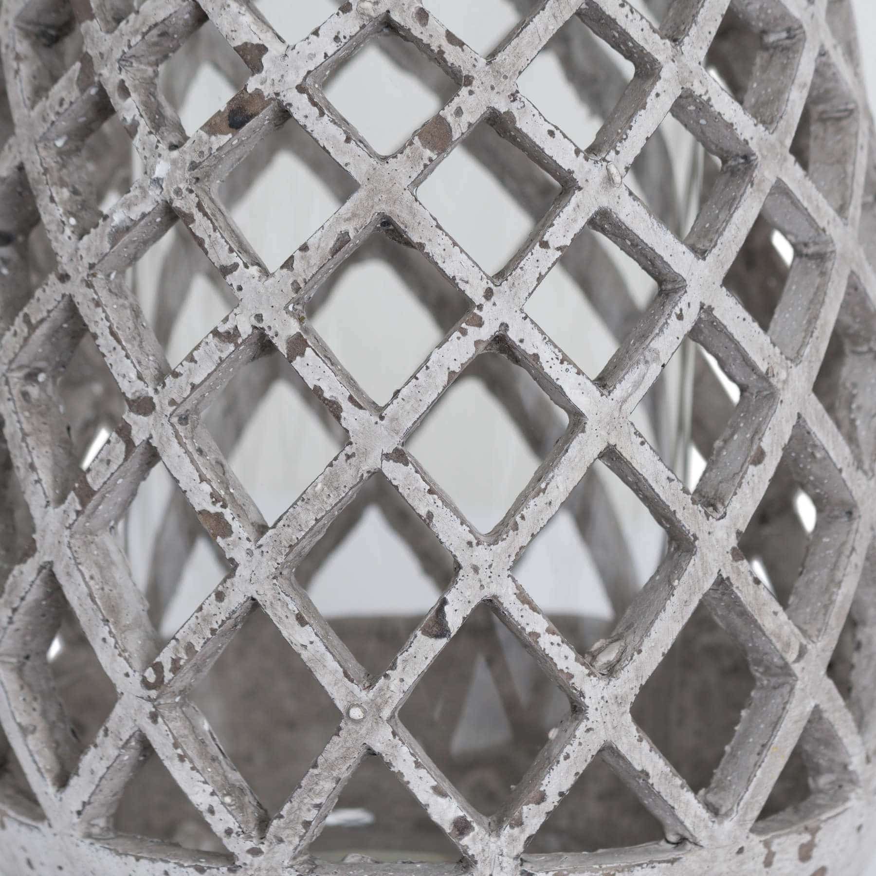 Large Conical Ceramic Lattice Hurricane Lantern image 1