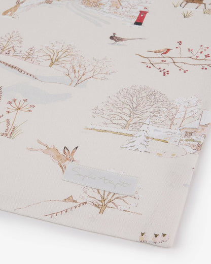 Snowy Village Tea Towel
