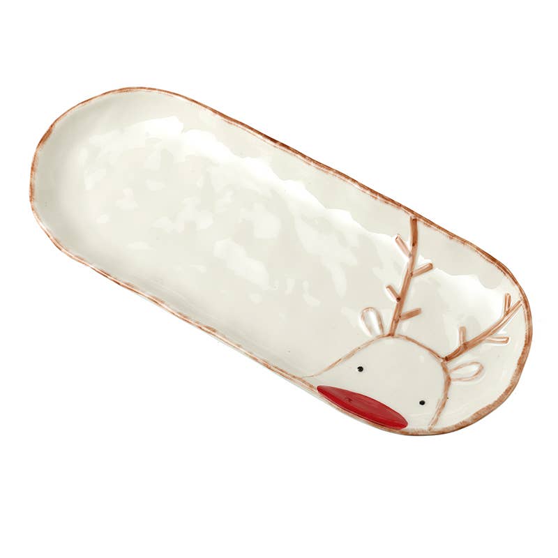 Red Nose Reindeer Oval Plate