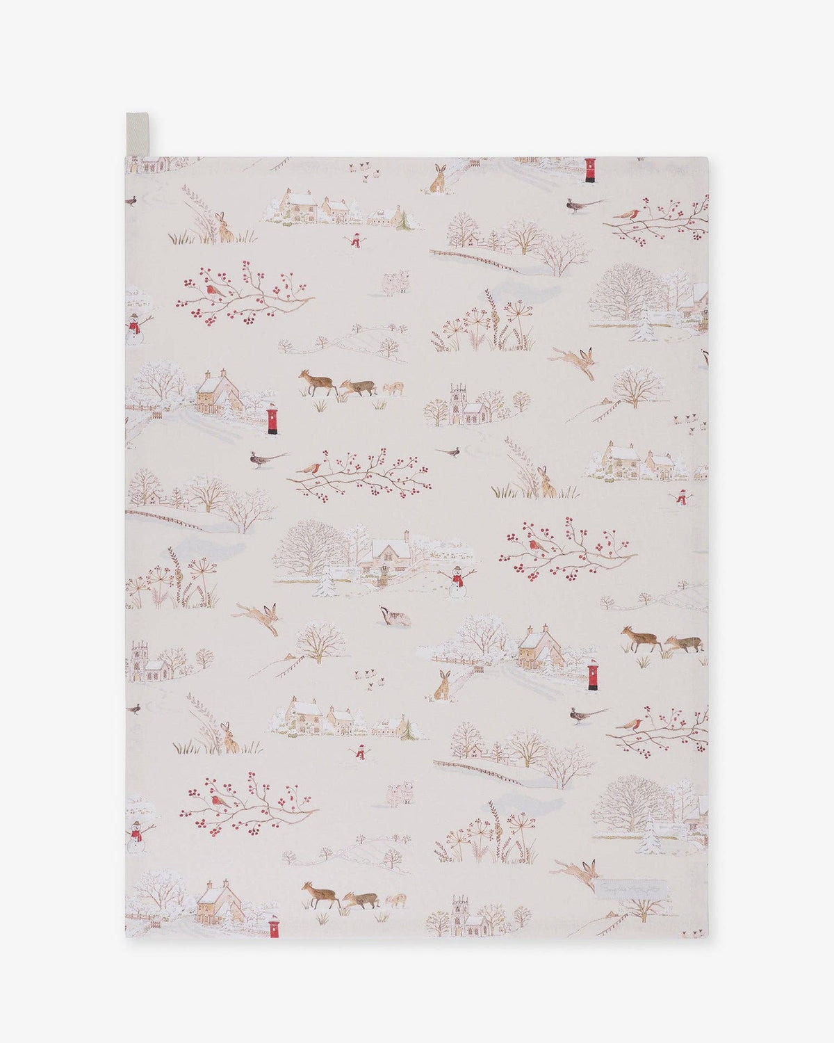 Snowy Village Tea Towel