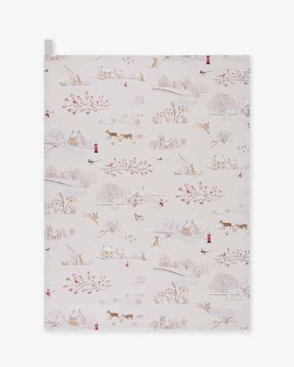 Snowy Village Tea Towel