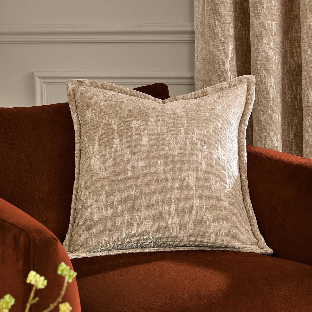 Aurelio Chenille Jacquard Cushion Mink