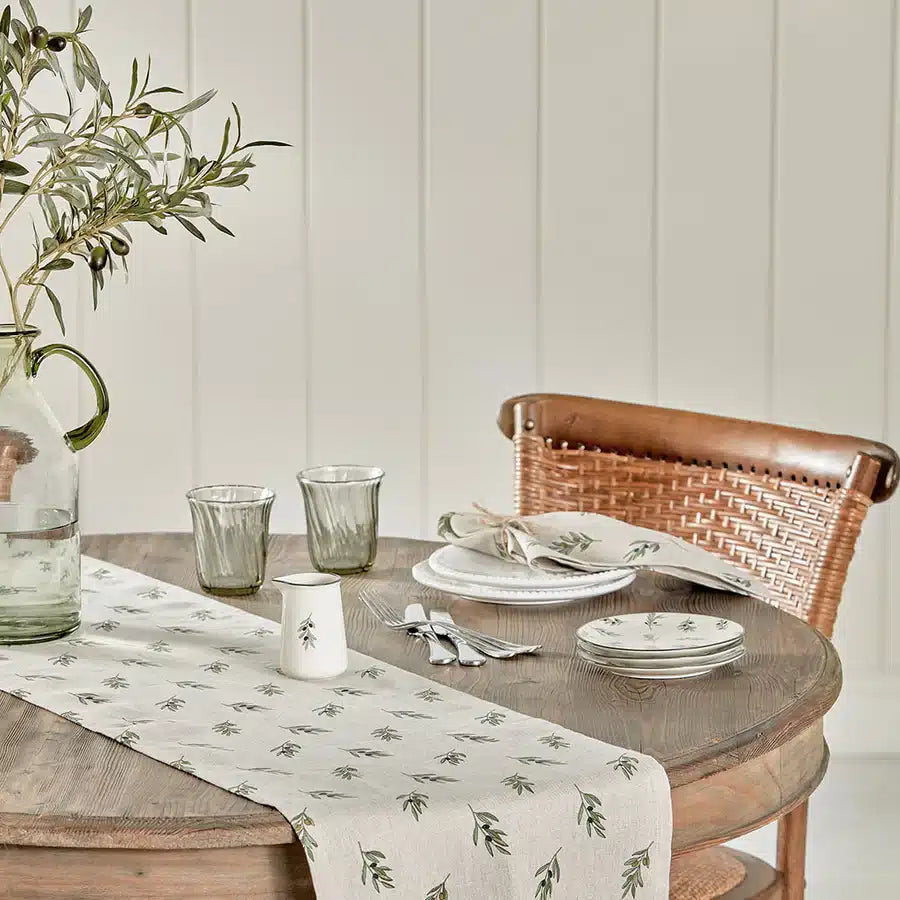 Olive Linen Table Runner image 1