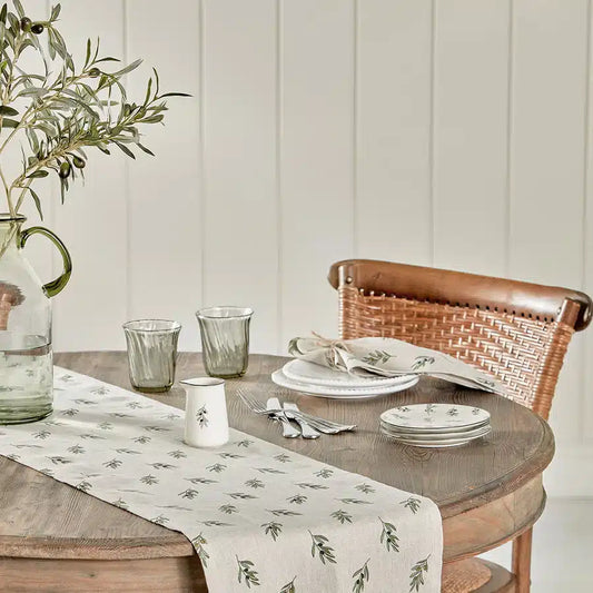 Olive Linen Table Runner image 1