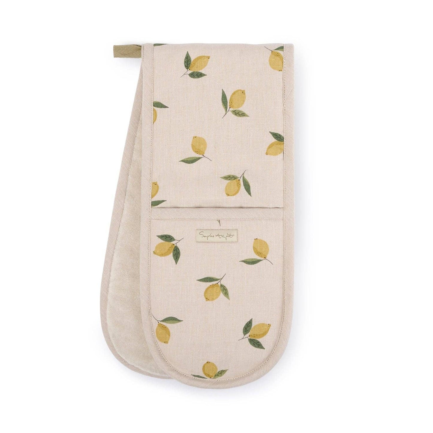 Lemons Linen Double Oven Glove