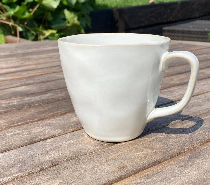Ceramic Mug White Reactive Glaze Large