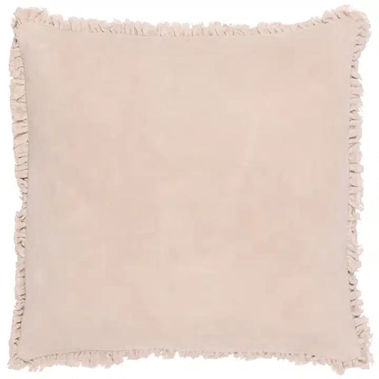 Bertie Washed Cotton Velvet Cushion Natural image 0