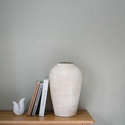Langdale - Large Terracotta Decorative Vase - Cream