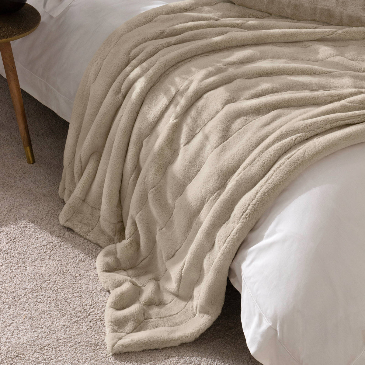 Empress Faux Fur Throw Oat