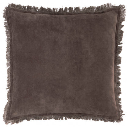 Jaye Cotton Velvet Cushion Bitter Chocolate