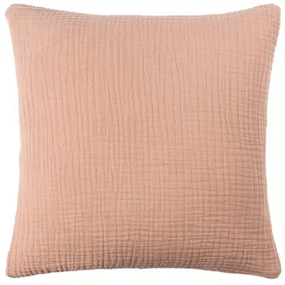 Lark Muslin Crinkle Cotton Cushion Pink Clay image 0