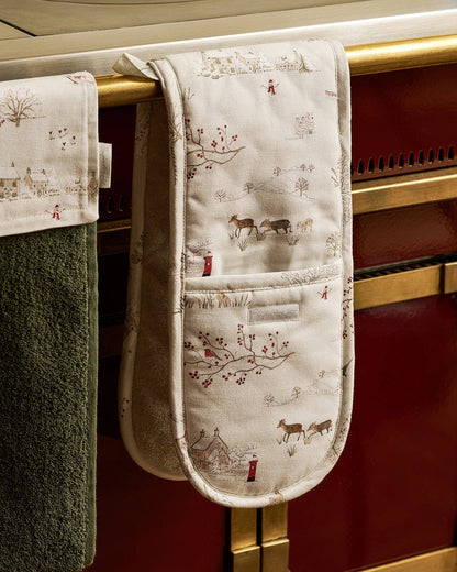 Snowy Village Double Oven Glove