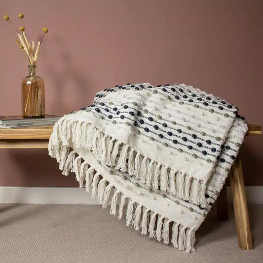 Dhadit Stripe Throw Grey image 1