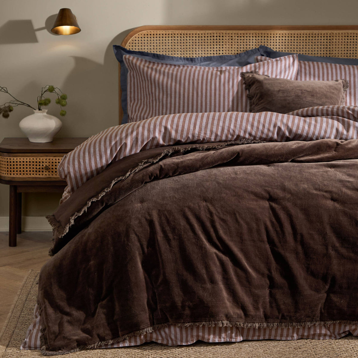 Jaye Cotton Velvet Cushion Bitter Chocolate