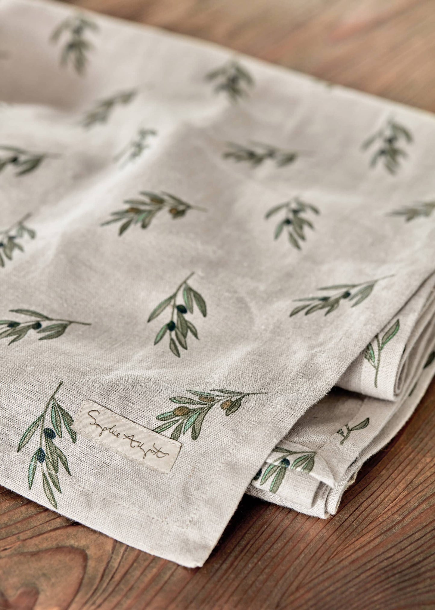 Olive Linen Table Runner image 2