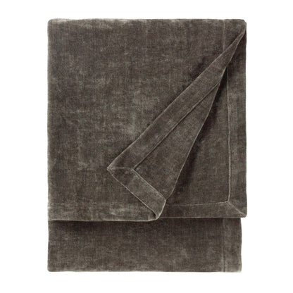 Heavy Chenille Velvet Throw Charcoal
