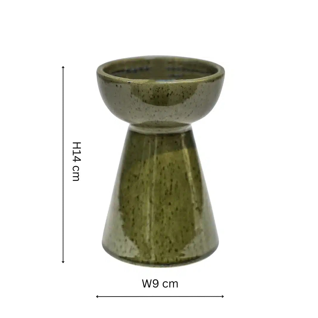 Bowen Ceramic Pillar Candle Holder - Moss image 1