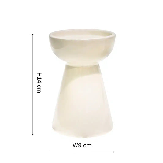 Bowen Ceramic Pillar Candle Holder - Linen image 1