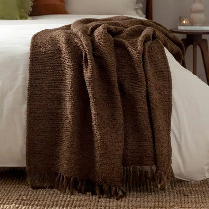 Candar Textured Boucle Throw Cocoa image 1