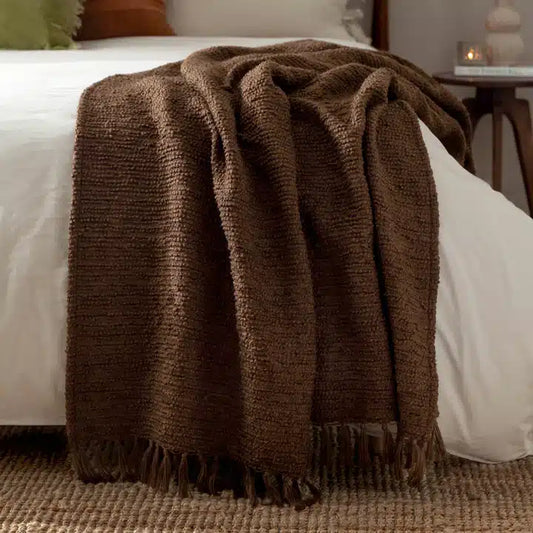 Candar Textured Boucle Throw Cocoa image 1