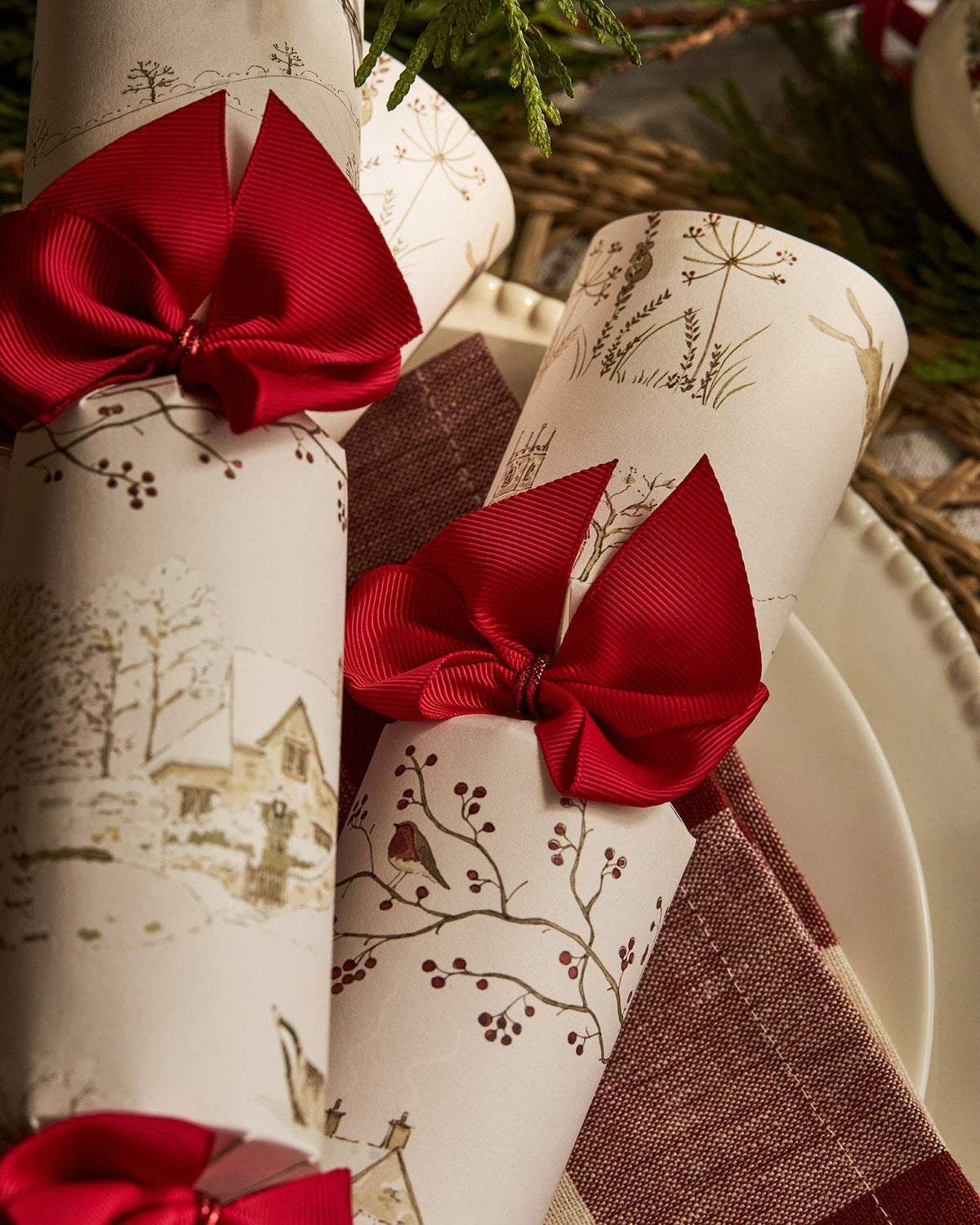Snowy Village Christmas Crackers (Set of 6)