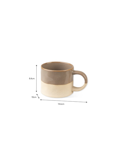 Bladon Half Glazed Mugs Set of 2 Truffle