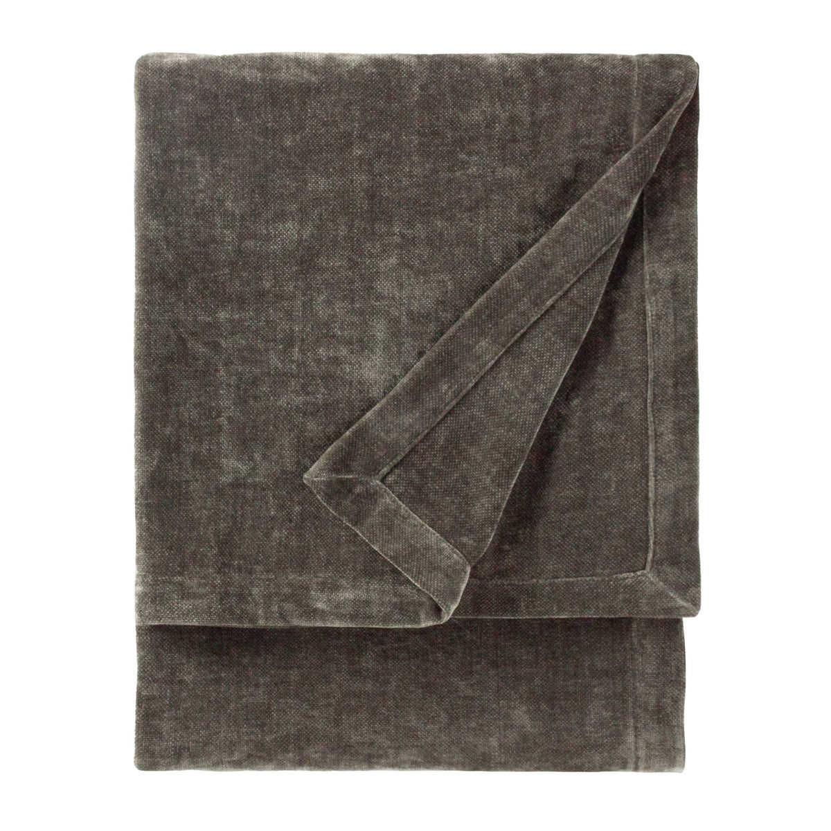 Heavy Chenille Velvet Throw Charcoal