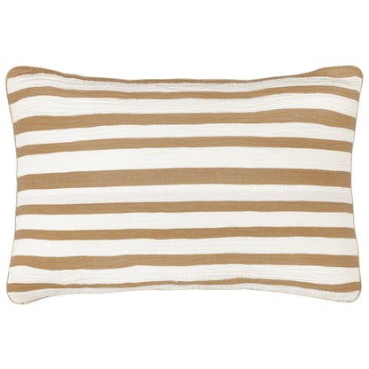 Woven Stripe Cotton Cushion Cinnamon image 0