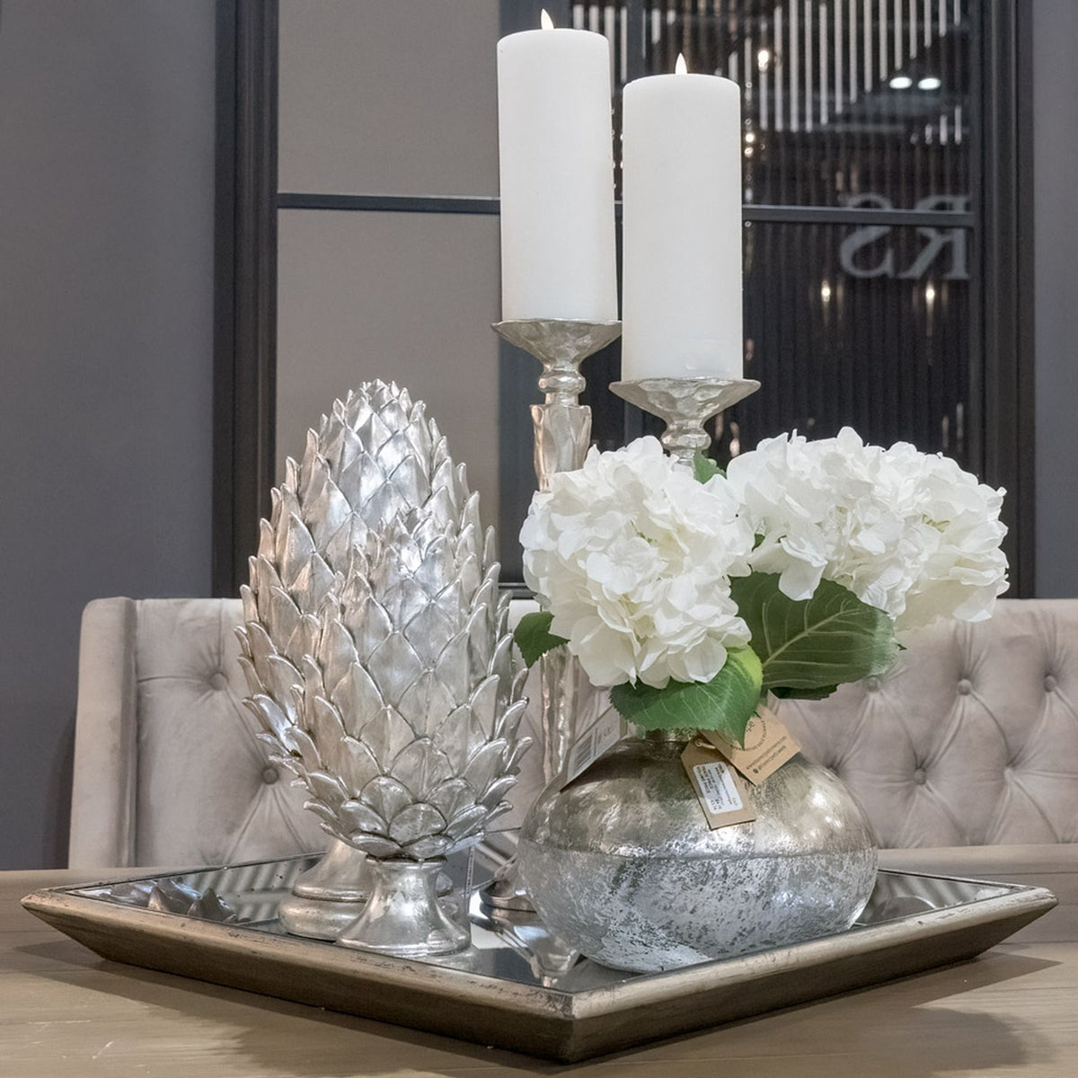 Astor Distressed Mirrored Tray Square