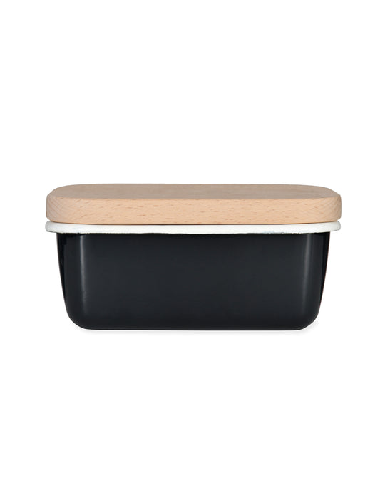 Enamel Butter Dish Carbon