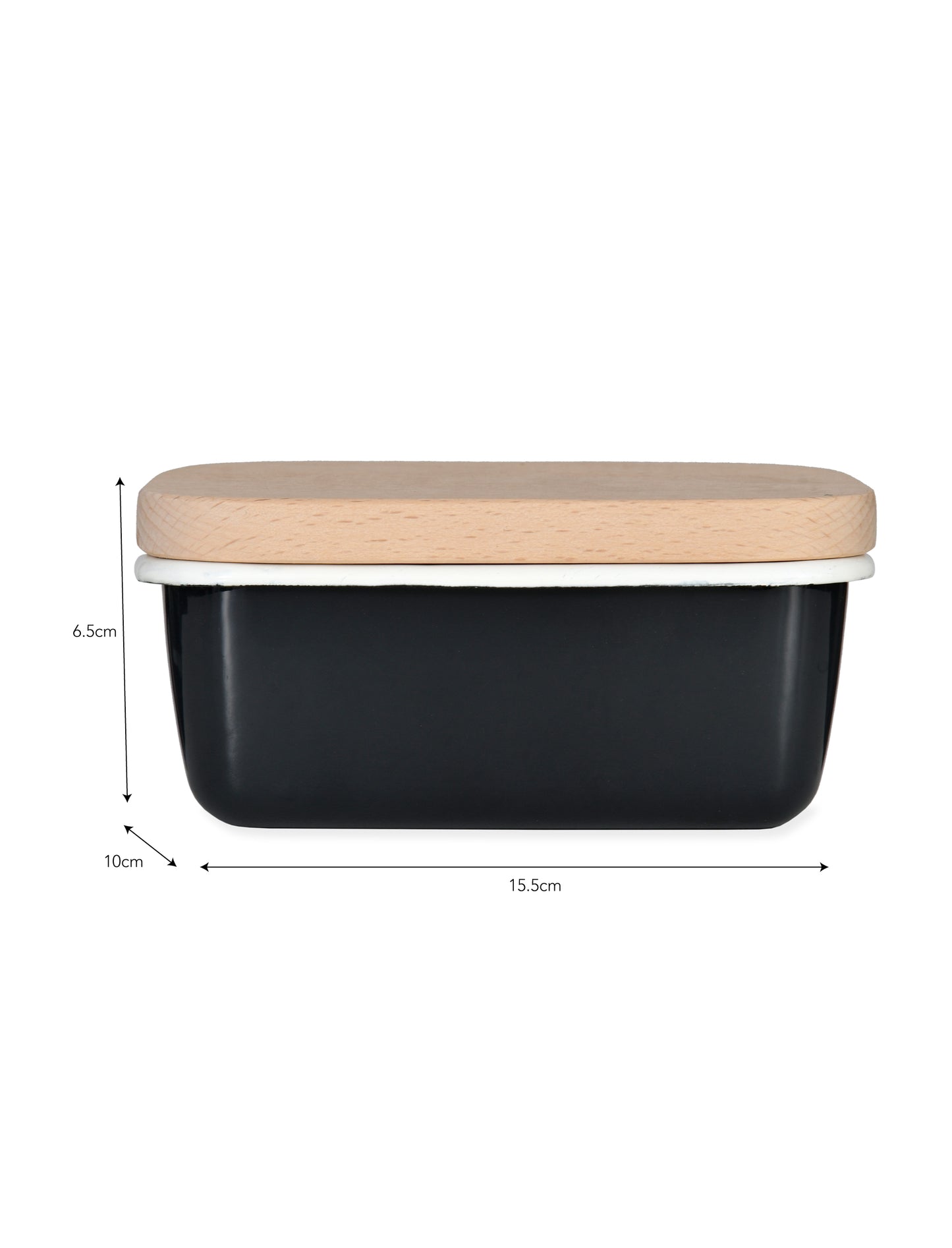 Enamel Butter Dish Carbon