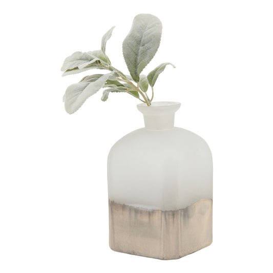 Large Burnished Dipped and Aged Brass Candle Holder Vase